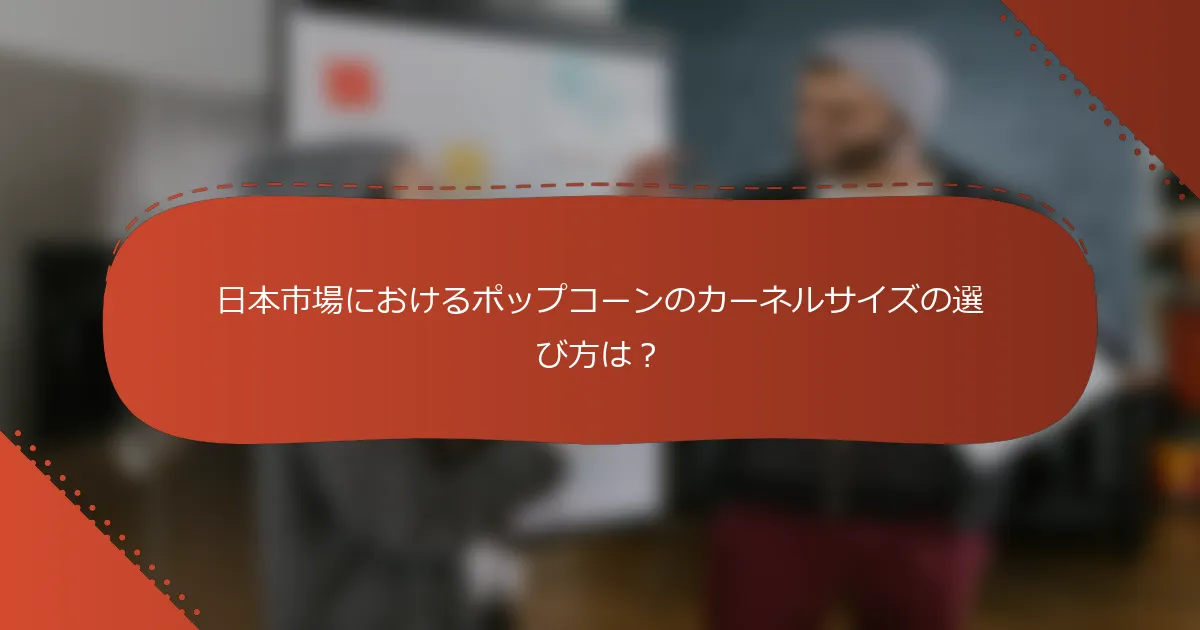 日本市場におけるポップコーンのカーネルサイズの選び方は？