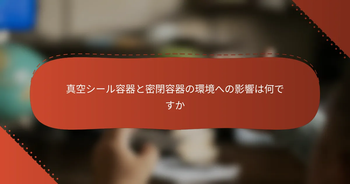 真空シール容器と密閉容器の環境への影響は何ですか